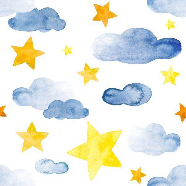 Behang Voor Kinderen - Sterren En Wolken - Afbeelding 2