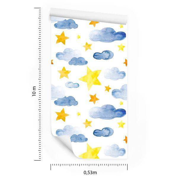 Behang Voor Kinderen - Sterren En Wolken - Afbeelding 8