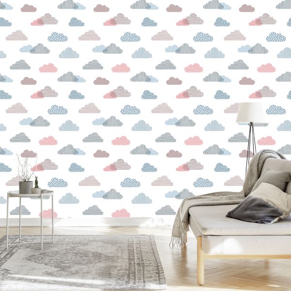 Behang Gestreepte Wolken - Afbeelding 3