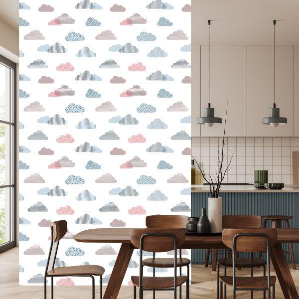 Behang Gestreepte Wolken - Afbeelding 4