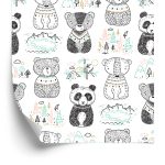Behang Panda Beren Bomen