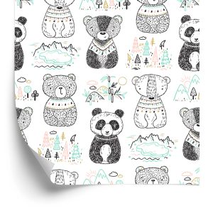 Behang Panda Beren Bomen