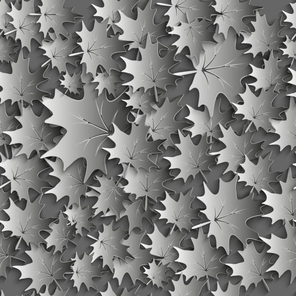Behang Grijze Bladeren - 3D-Effect - Afbeelding 2