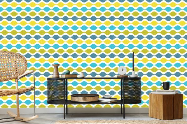 Behang Modieuze Retro Golven - Afbeelding 5