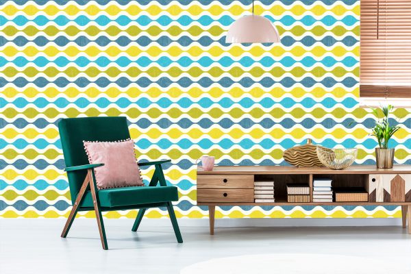Behang Modieuze Retro Golven - Afbeelding 6