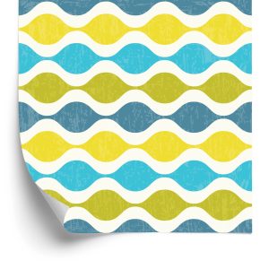 Behang Modieuze Retro Golven