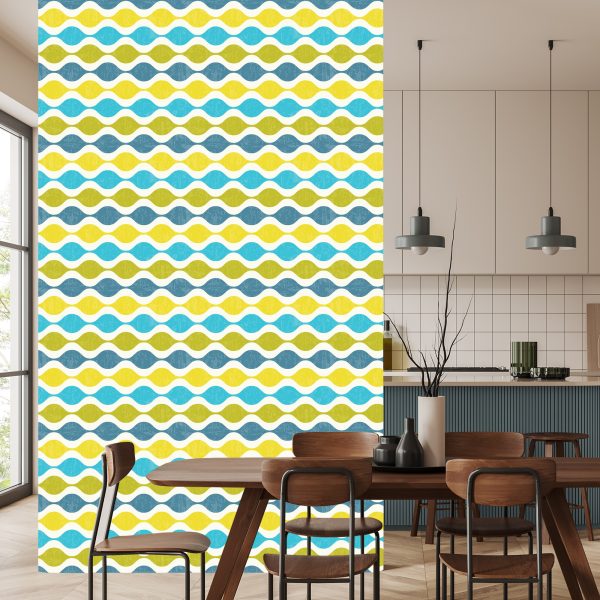 Behang Modieuze Retro Golven - Afbeelding 4