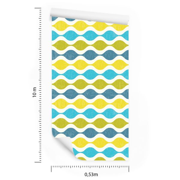 Behang Modieuze Retro Golven - Afbeelding 8