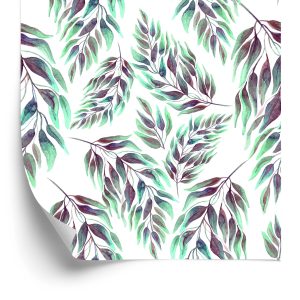 Behang Bladeren En Twijgen - Aquarel