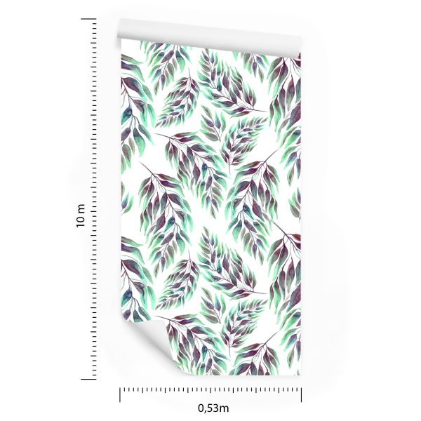 Behang Bladeren En Twijgen - Aquarel - Afbeelding 8