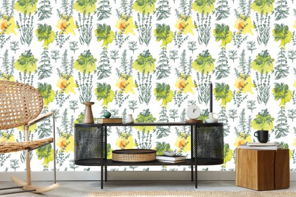 Behang Groene Lavendel Planten - Afbeelding 5
