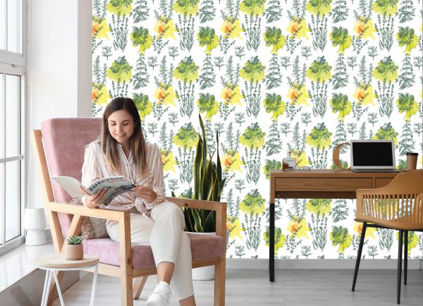 Behang Groene Lavendel Planten - Afbeelding 7