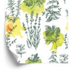 Behang Groene Lavendel Planten
