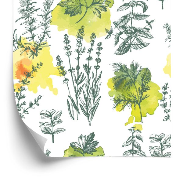 Behang Groene Lavendel Planten