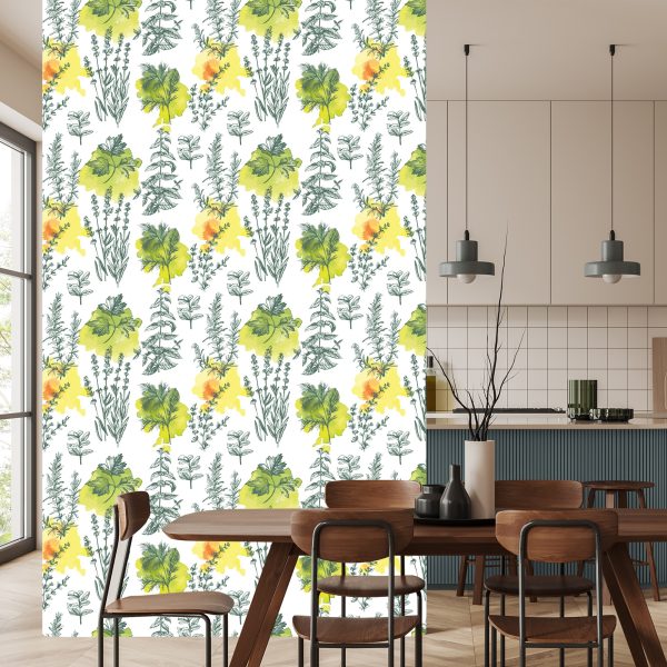 Behang Groene Lavendel Planten - Afbeelding 4