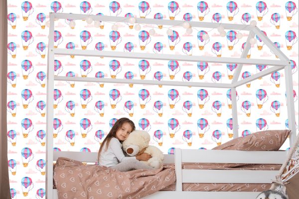 Behang Pastelkleurige Wolkballonnen Voor De Kinderkamer - Afbeelding 7