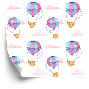 Behang Pastelkleurige Wolkballonnen Voor De Kinderkamer