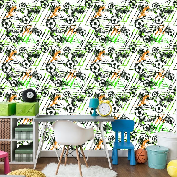 Behang Muur Voor De Voetbalkamer Van Een Jongen - Afbeelding 4
