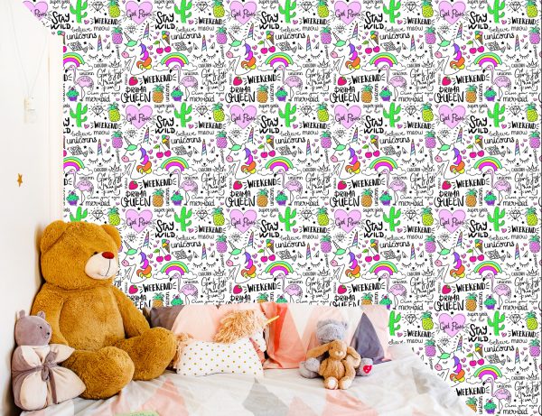 Behang Voor Kinderen - Dieren, Fruit En Regenboog - Afbeelding 6