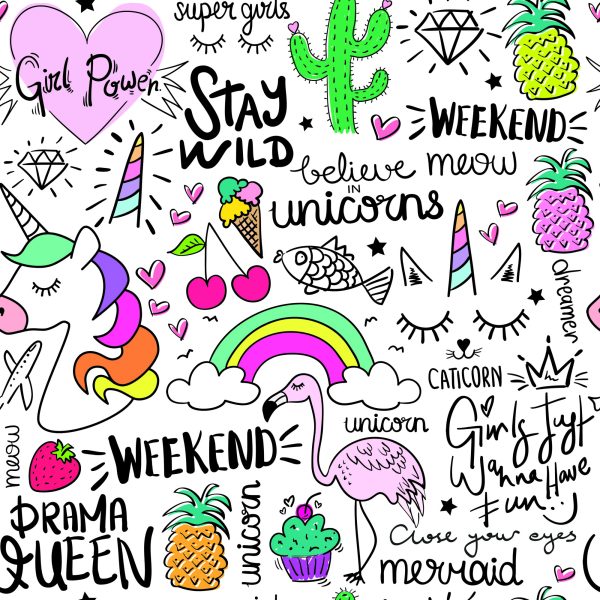 Behang Voor Kinderen - Dieren, Fruit En Regenboog - Afbeelding 2