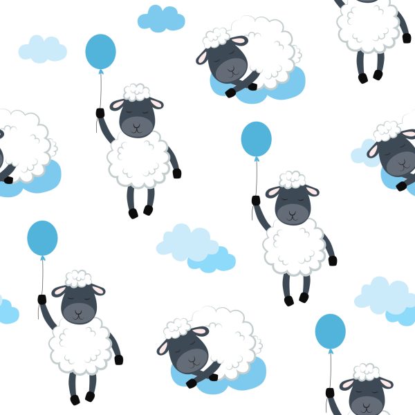 Behang Schapen Met Ballonnen - Afbeelding 2