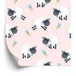 Behang Schapen Met Bloemen