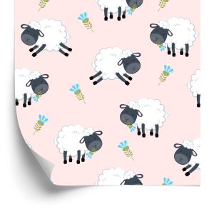 Behang Schapen Met Bloemen