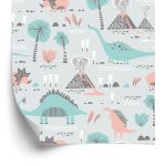 Behang Voor Kinderen, Dinosaurussen, Planten, Bomen, Natuur