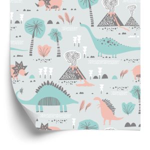 Behang Voor Kinderen, Dinosaurussen, Planten, Bomen, Natuur