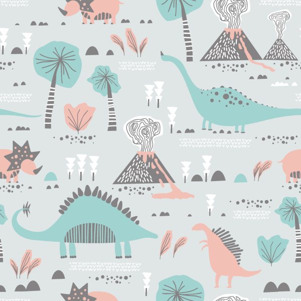 Behang Voor Kinderen, Dinosaurussen, Planten, Bomen, Natuur - Afbeelding 2