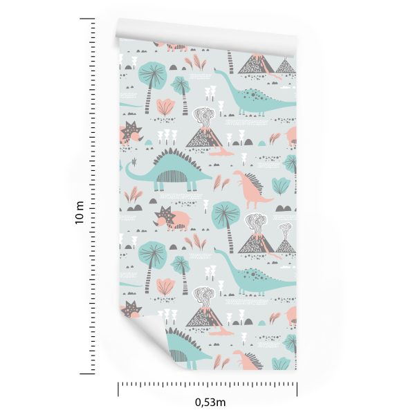 Behang Voor Kinderen, Dinosaurussen, Planten, Bomen, Natuur - Afbeelding 8