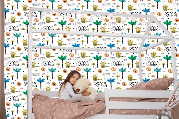 Behang Voor Jongens, Dieren, Katten, Bomen, Zon - Afbeelding 7