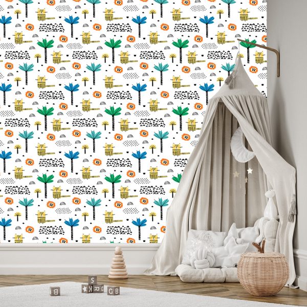 Behang Voor Jongens, Dieren, Katten, Bomen, Zon - Afbeelding 3