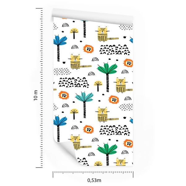 Behang Voor Jongens, Dieren, Katten, Bomen, Zon - Afbeelding 8