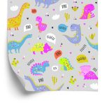 Behang Voor Kinderen Kleurrijke Natuur Bloemen Dinosaurussen