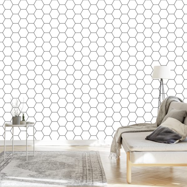 Behang Geometrisch Patroon - Zeshoek - Afbeelding 3