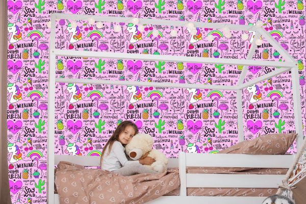 Behang Voor Kinderen - Dieren, Fruit En Regenboog - Afbeelding 7