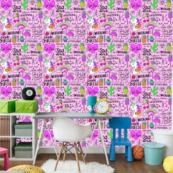 Behang Voor Kinderen - Dieren, Fruit En Regenboog - Afbeelding 4