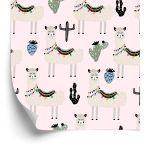 Behang De Lama Animals Cactussen Voor De Babykamer