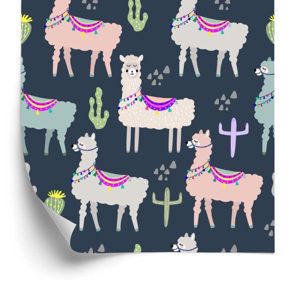 Behang Dieren, Planten, Kinderkamer Met Lama's