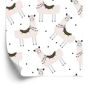 Behang Natuurdieren Voor De Babykamer Van Een Lama
