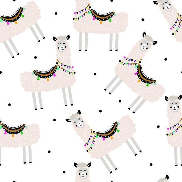 Behang Natuurdieren Voor De Babykamer Van Een Lama - Afbeelding 2