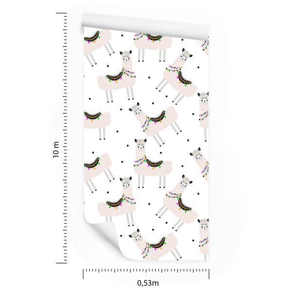 Behang Natuurdieren Voor De Babykamer Van Een Lama - Afbeelding 8