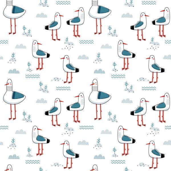 Behang Voor Kinderen, Vogels In De Scandinavische Stijl - Afbeelding 2