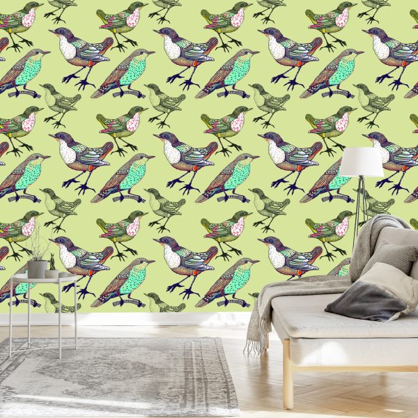 Behang Kleurrijke Vogels - Afbeelding 3