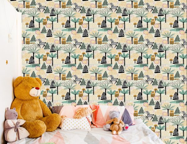 Behang Voor Een Jongen, Dieren Van Een Palmboom - Afbeelding 6