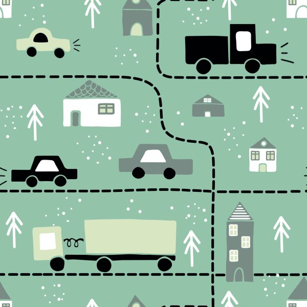 Behang In Auto's Vrachtwagens Naar Babykamer - Afbeelding 2