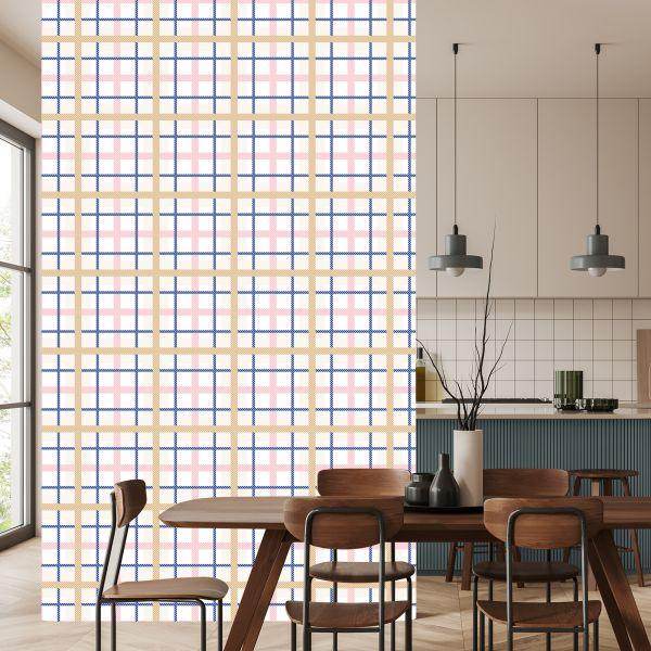Behang 3D Plaid Optische Geometrische Slaapkamer - Afbeelding 4