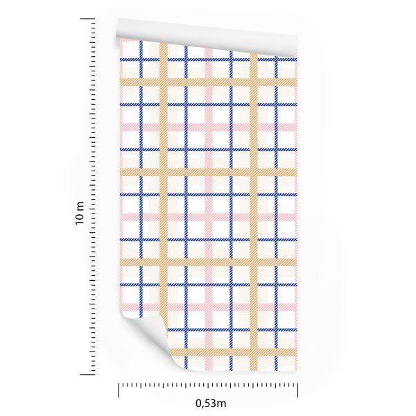 Behang 3D Plaid Optische Geometrische Slaapkamer - Afbeelding 8