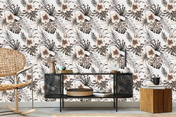 Behang Bloemen Bladeren In Vintage Stijl - Afbeelding 5